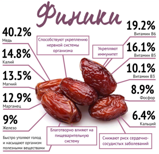 Финики: польза и вред для организма человека
